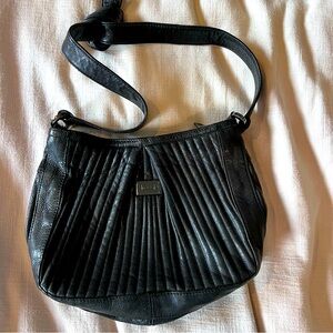 Top grain Treesje black leather purse